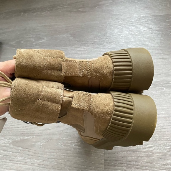 Bloggers Fave Zara Laced Split Leather Low Heel Ankle Boots Size 9 - Picture 11 of 16